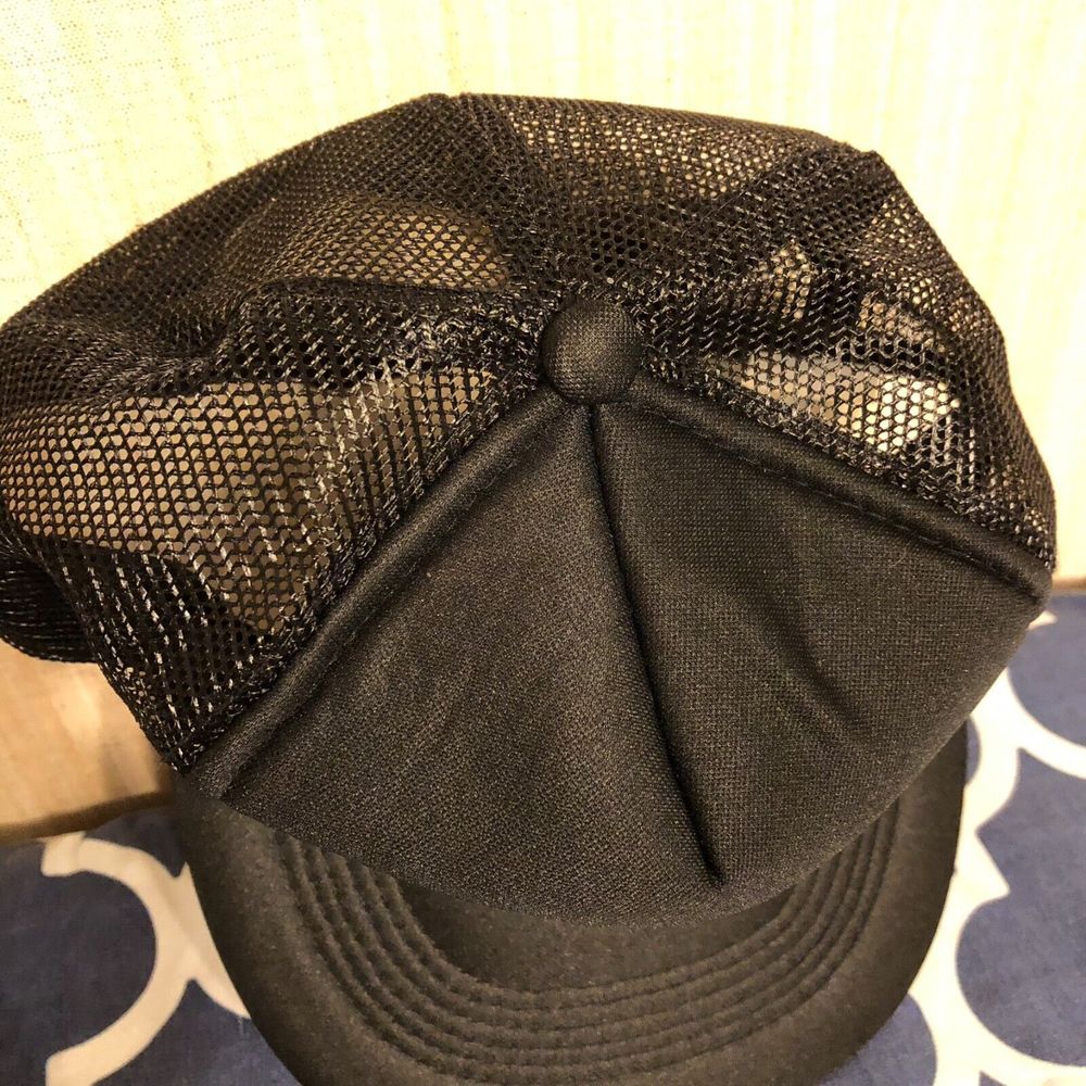 Vintage Stanley Tools Snapback Mesh Foam Trucker Black Yellow Hat - Picture 8 of 9
